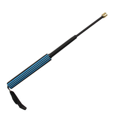 菲莱仕伸缩甩棍户外军用品伸缩棍不锈钢三节防身武器军迷工具FS02 蓝柄精品黑鞭